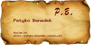 Petyko Benedek névjegykártya